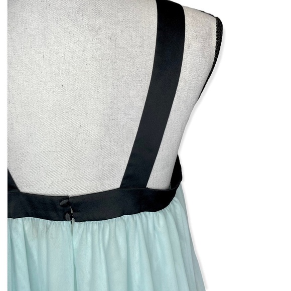 Kate Spade Powder Blue Contrast Bow Tie Halter Neckline Chemise Top SZ Medium - Picture 7 of 8